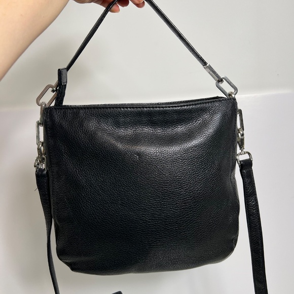 Michael Kors Black Pebbled Leather Handbag Shoulder Bag Silver Hardware *READ - Picture 4 of 16